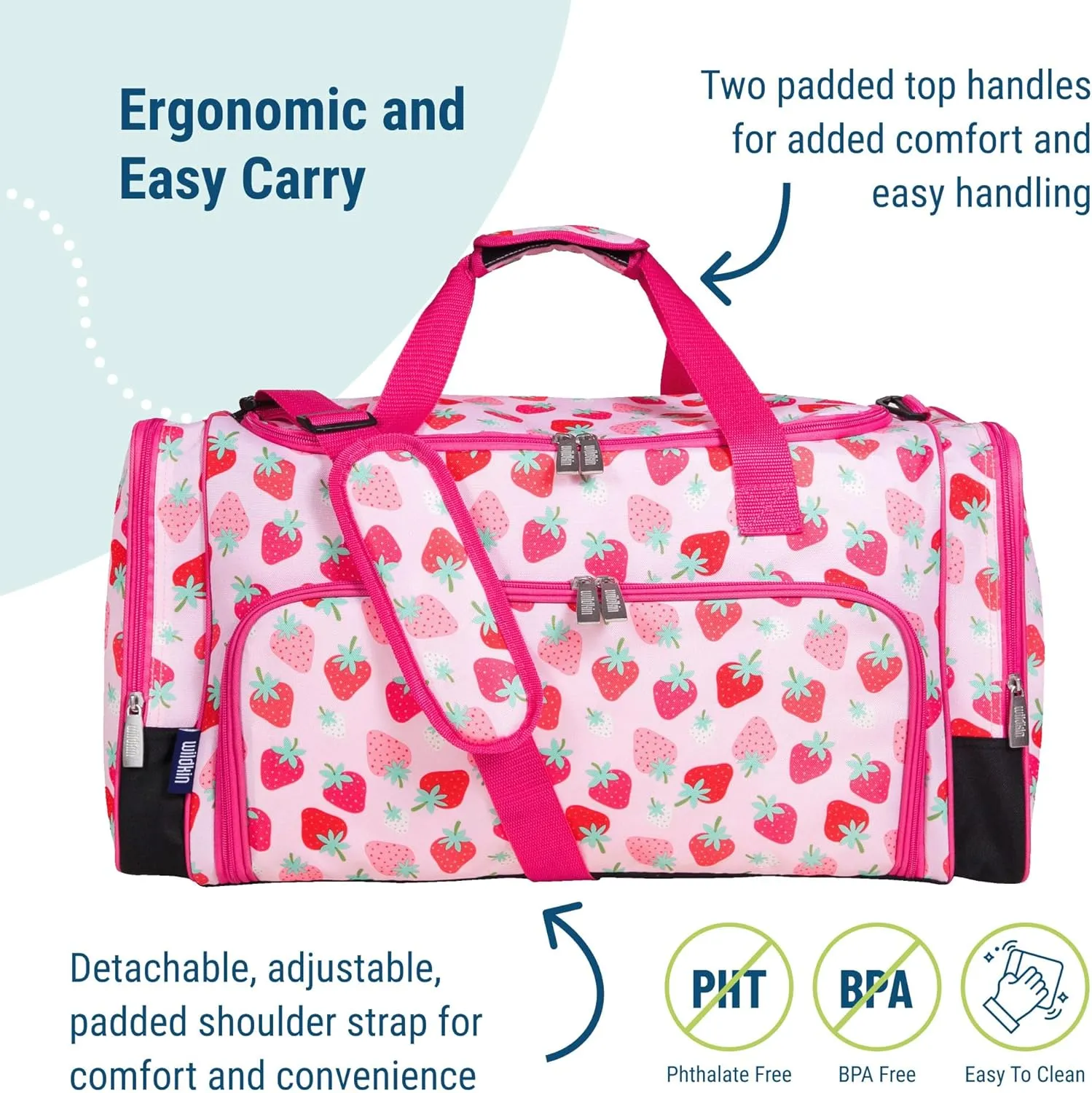 Wildkin Kids Weekender Duffel Bag – Carry-On Size for School, Travel, & Sleepovers