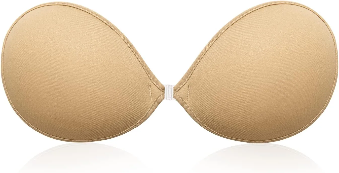 Wingslove Adhesive Bra Reusable Strapless Self Silicone Push-up Invisible Sticky Bras for Backless Dress
