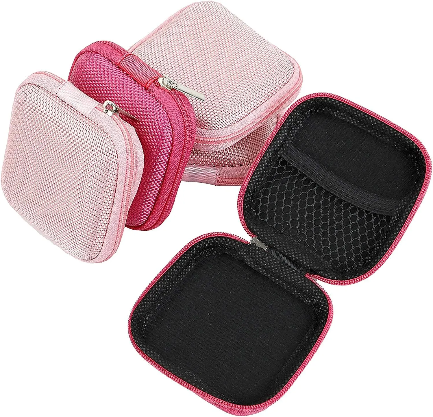 Wired Earbuds Cases - Earbud Case Portable - Wired Ear Buds Case - Earphone Case for Kids - Ear Bud Case for School - Pack of 10 Romi Pink Earphone Case