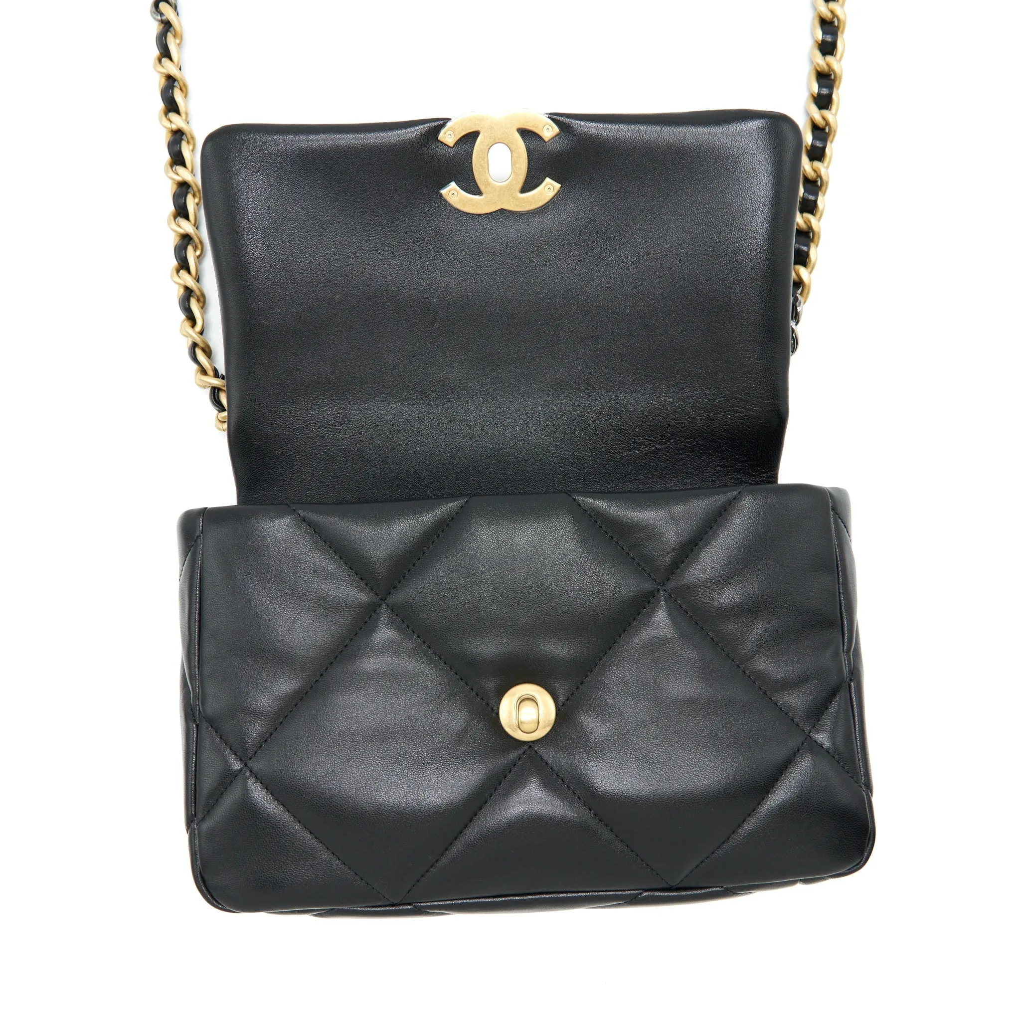 With Lambskin Multicolour Bag Top pick Small Chanel 19 Luxurious touch Hardware Black