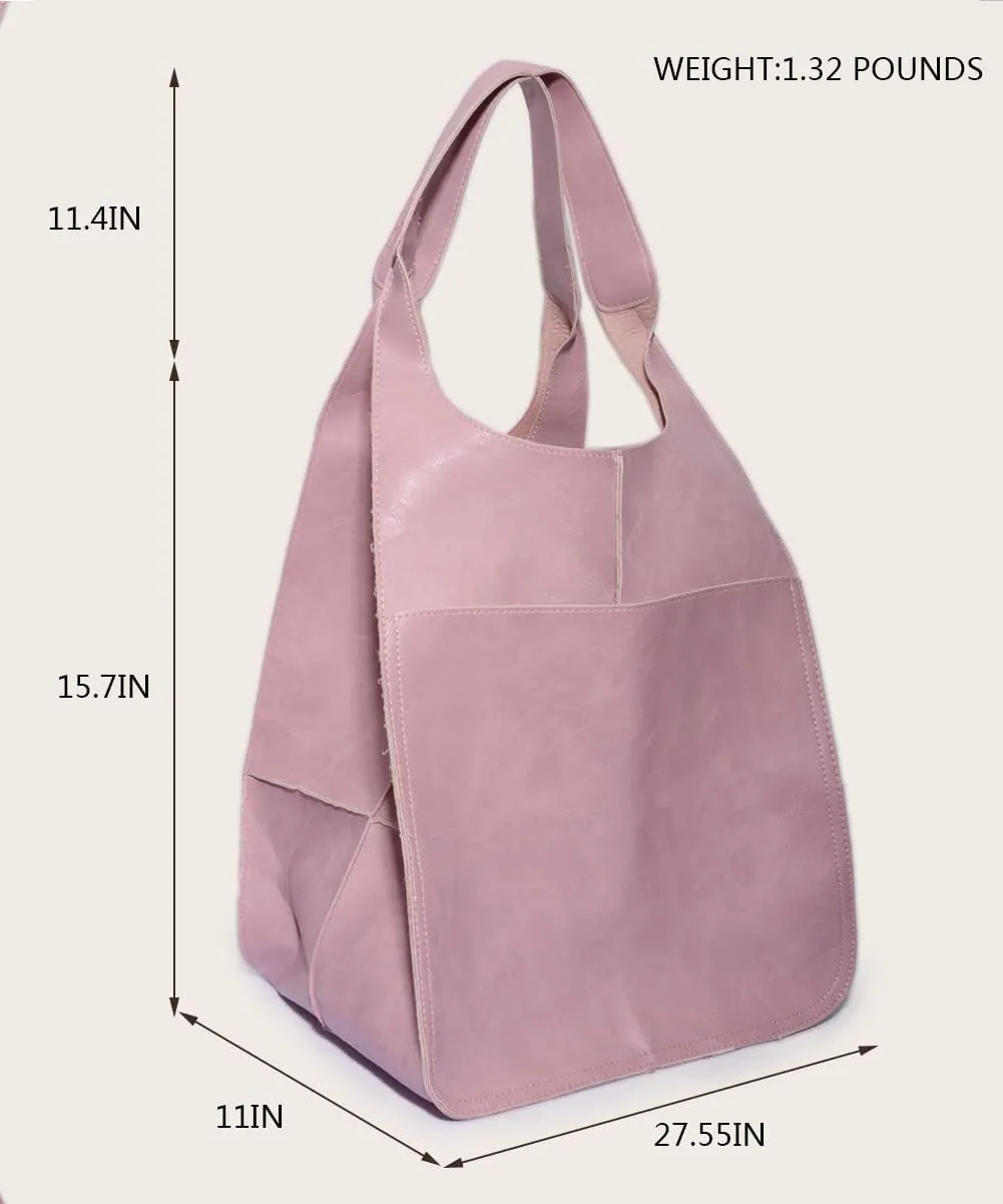 Women Big Hobo Handbag Leather Shoulder Bag Work Large Capacity Tote Purses