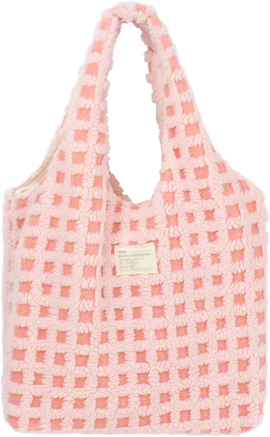 Women Ladies Cute Bear Plush Shoulder Bag Large Tote Handbag Purse Faux Fur Shopping Dating Bag
