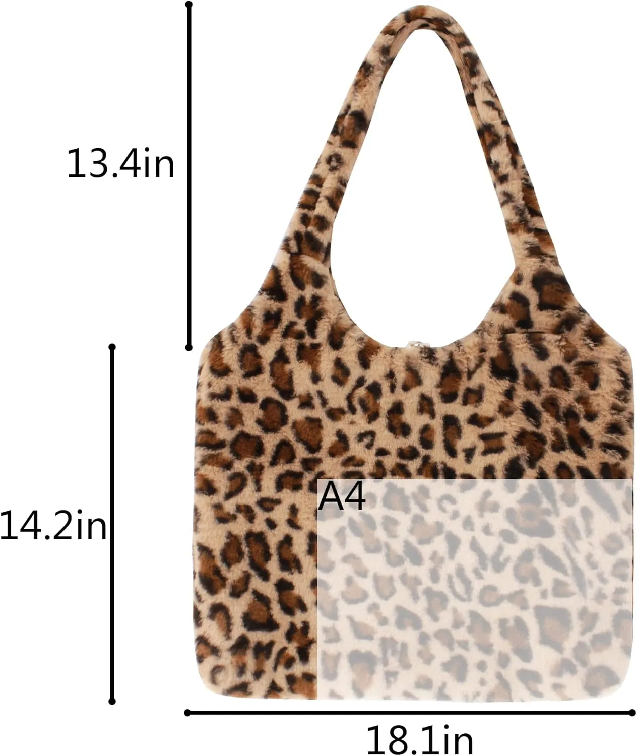 Women Ladies Cute Bear Plush Shoulder Bag Large Tote Handbag Purse Faux Fur Shopping Dating Bag