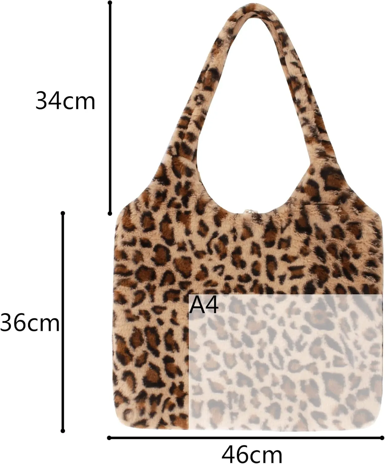 Women Ladies Cute Bear Plush Shoulder Bag Large Tote Handbag Purse Faux Fur Shopping Dating Bag