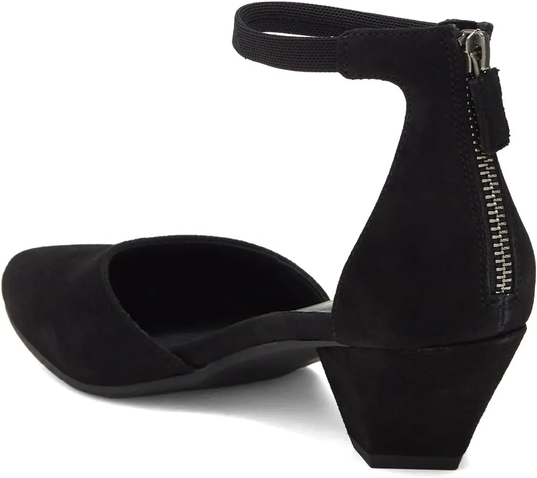 Women’s Ankle Strap Pumps Back Zip D’Orsay Special Chunky Mid Heels Pointed Toe Shoes Shopping Working Party Size 4-16 US
