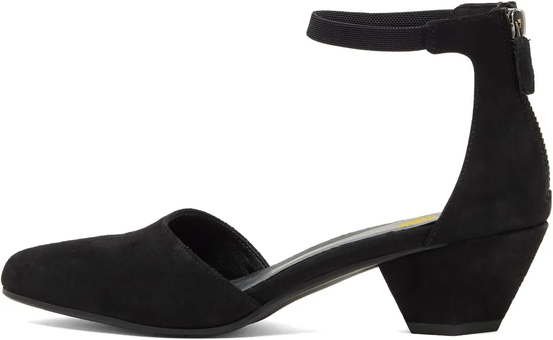 Women’s Ankle Strap Pumps Back Zip D’Orsay Special Chunky Mid Heels Pointed Toe Shoes Shopping Working Party Size 4-16 US