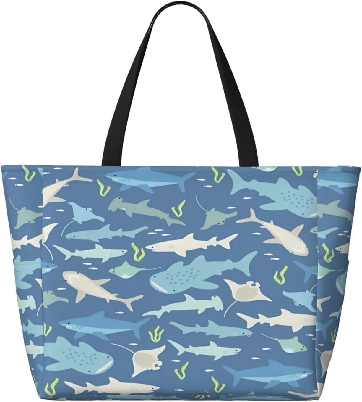 Women's Beach Travel Bags Large Waterproof Tote Bag with Pockets Sandproof Handbag for Beach Gym Vacation