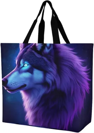 Womens Grocery Bag, Large Capacity Tote Bags Portable Reusable Shopping Shoulder Bag