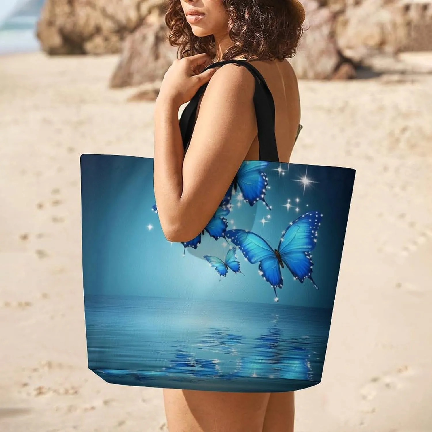 Women's Grocery Tote Bag, Multipurpose Large Shopping Shoulder Bag Reusable Storage Bags