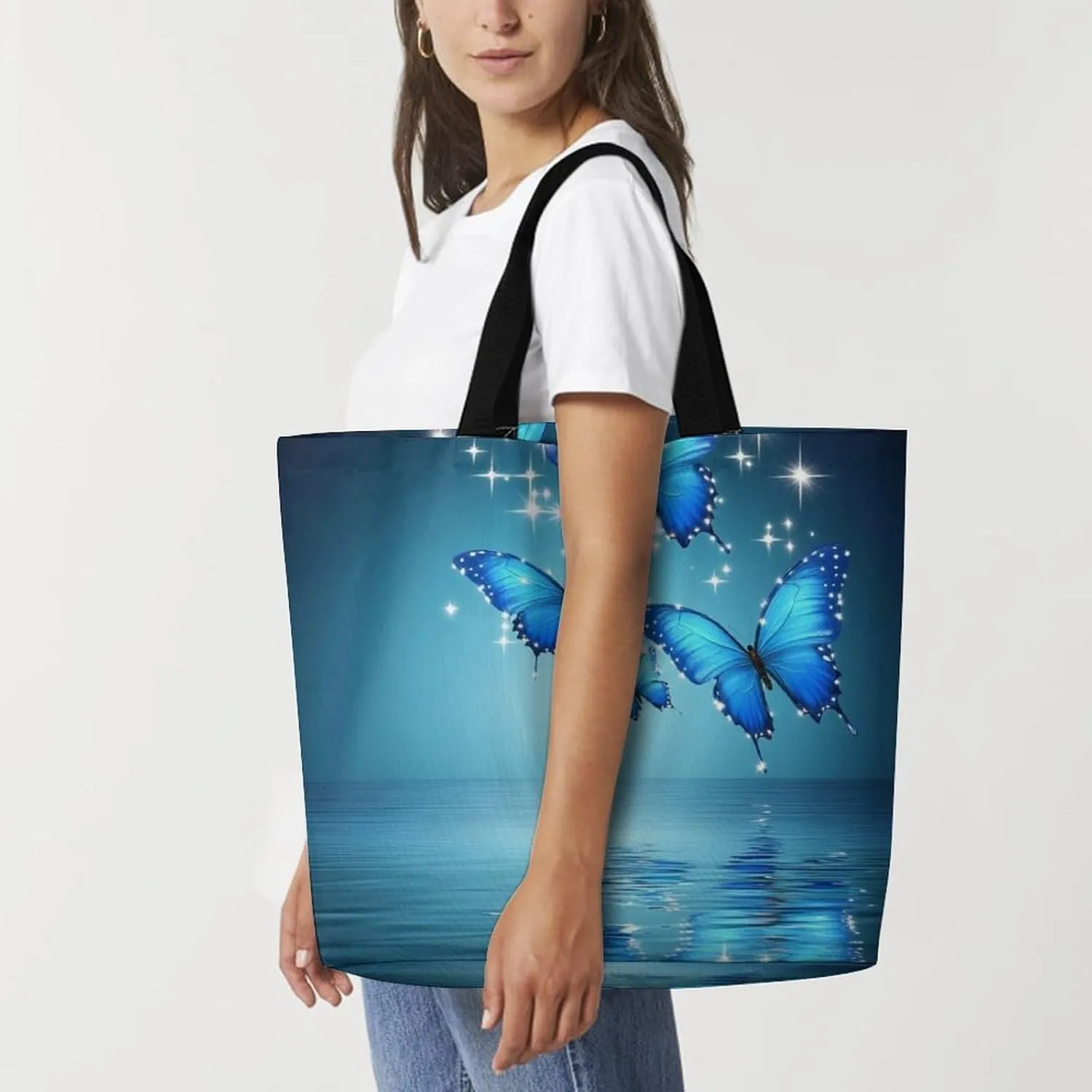 Women's Grocery Tote Bag, Multipurpose Large Shopping Shoulder Bag Reusable Storage Bags