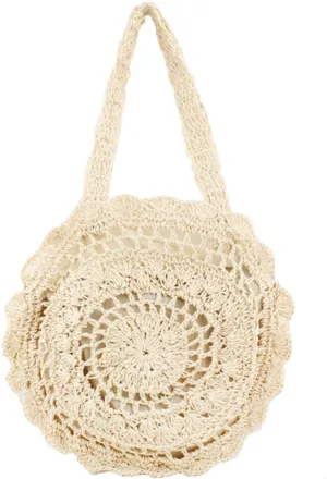 Womens Lightweight Handmade Handbag Large Crochet Shoulder Summer Bag Shopper Top Handle Tote Purse