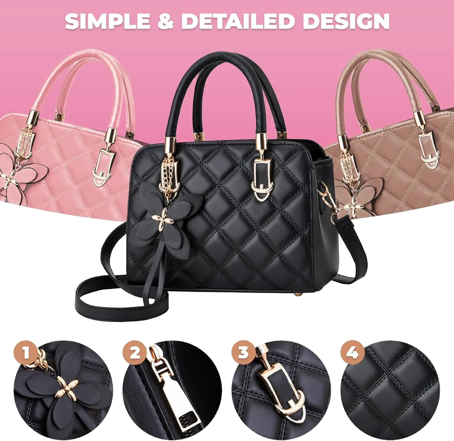 Women’s Shoulder Bag, Small Crossbody Handbag, Spacious, Multiple pockets, Adjustable strap