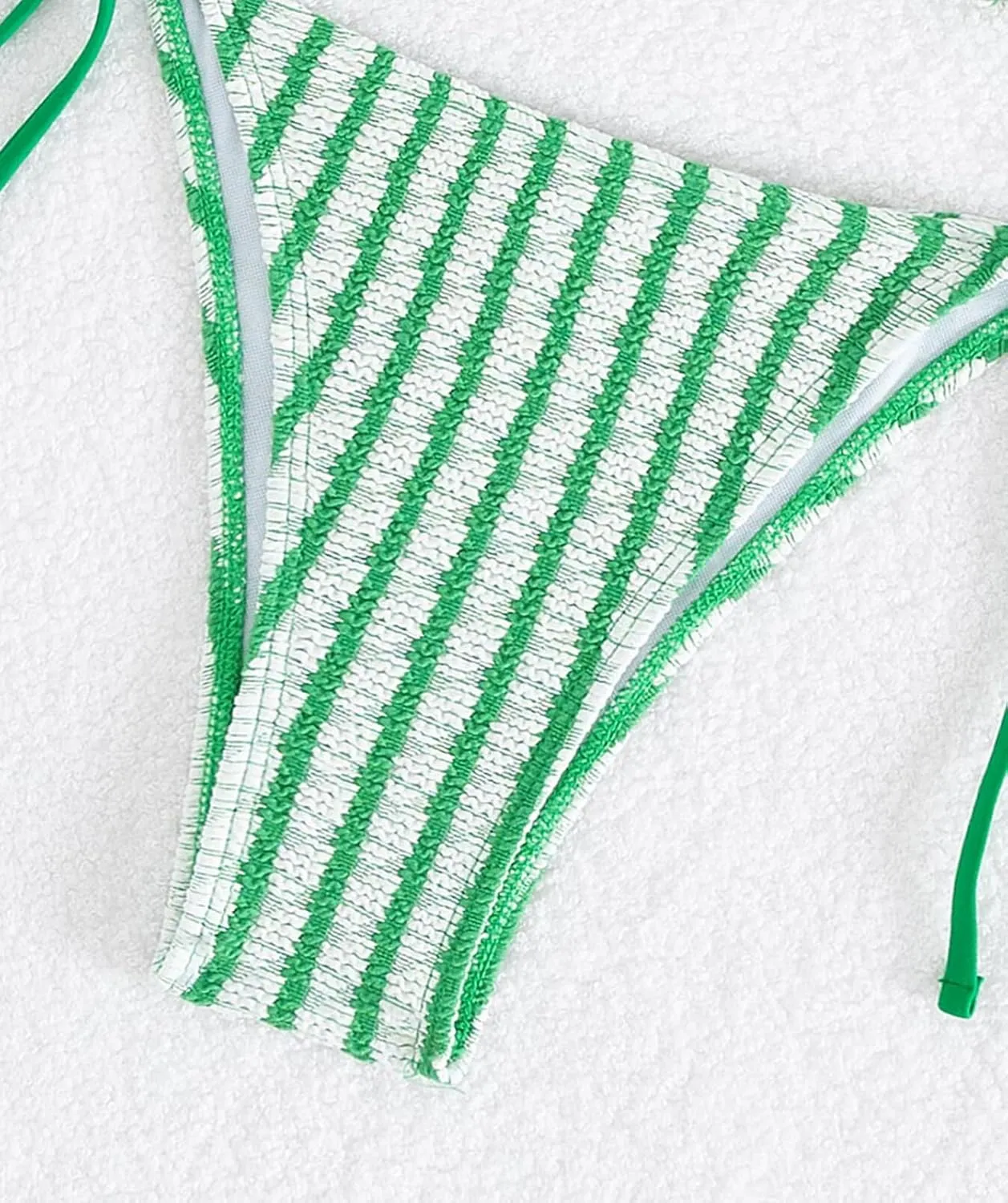Women's Striped Halter Bathing Suit High Waisted Triangle Colorblock Swimsuit Bikini Set