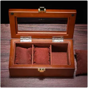 Wood Watch Display Box Organizer Black Top Watch Wooden Case Fashion Watch Storage Packing Gift Boxes Jewelry Case (Color : 3 Slots) (3 Slots)