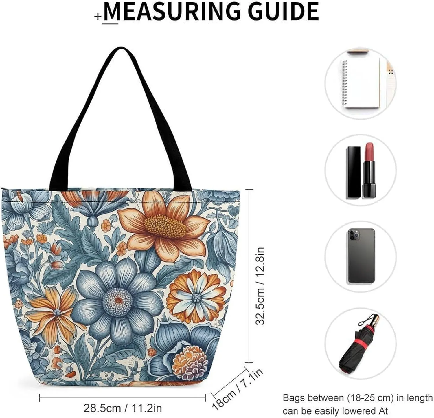 Woodcut Style Tote Bag for Women Grocery Bags Foldable Shopping Bag Large Reusable Handbags for Work Travel