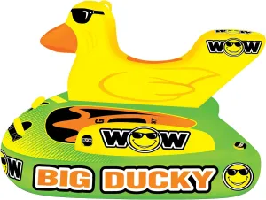 WOW Sports – Big Ducky Towable Deck Tube for Boating – 1-3 Person 510 lbs Capacity – Inflatable Boat Tube for Water Sports – Youth & Adults