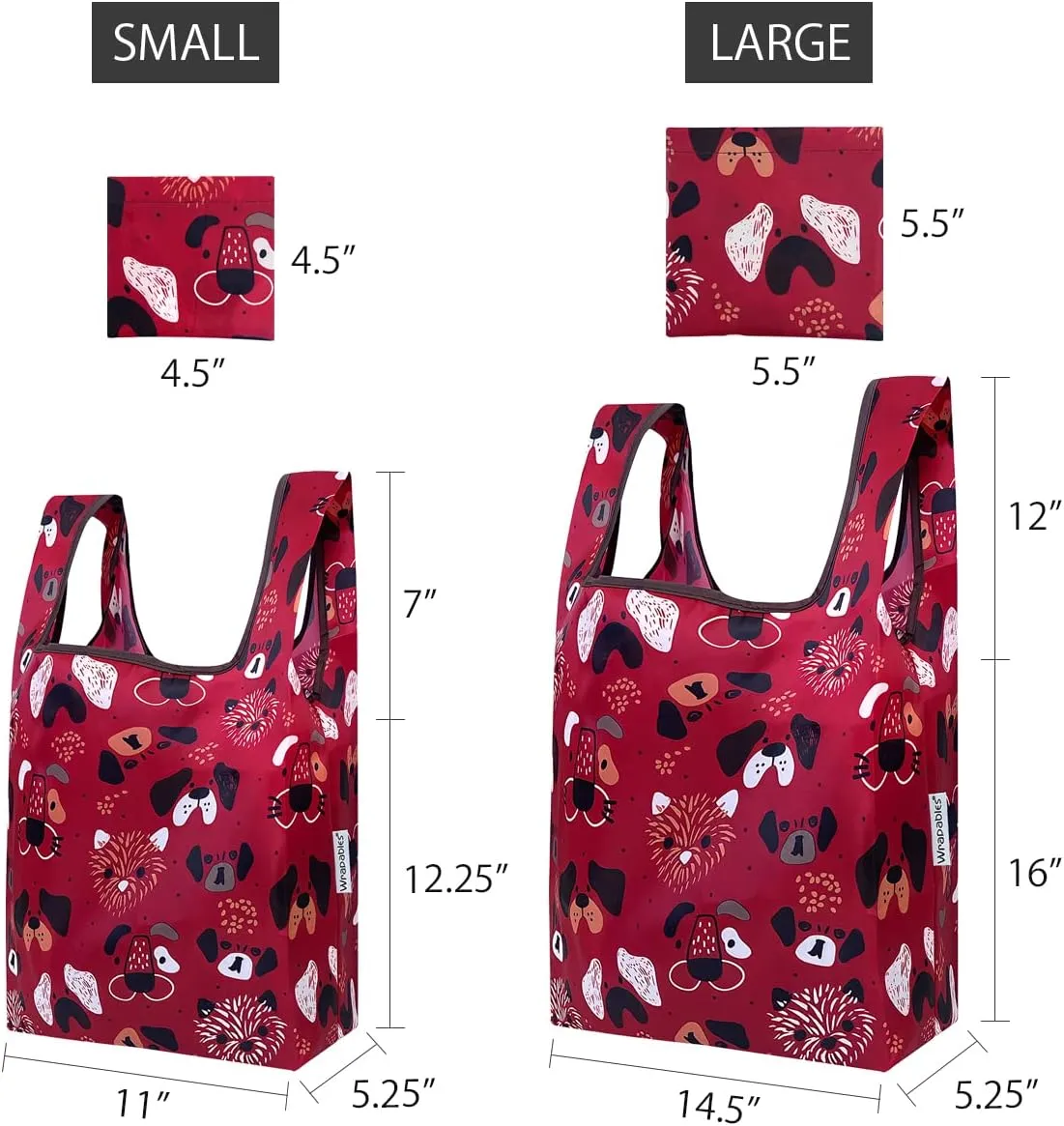 Wrapables JoliBag Collection Reusable Shopping Bag (Set of 2)
