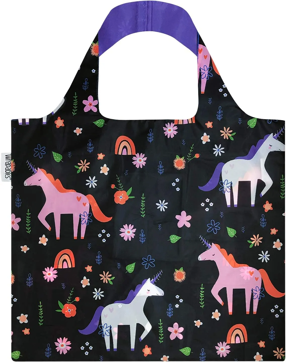 Wrapables Large Reusable Shopping Tote Bag with Outer Pouch