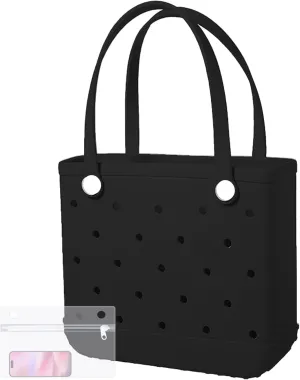 X-Large Rubber Beach Bag Tote Waterproof Tote Bag with Zipper Pocket Modern Travel Tote Bag Sports Beach