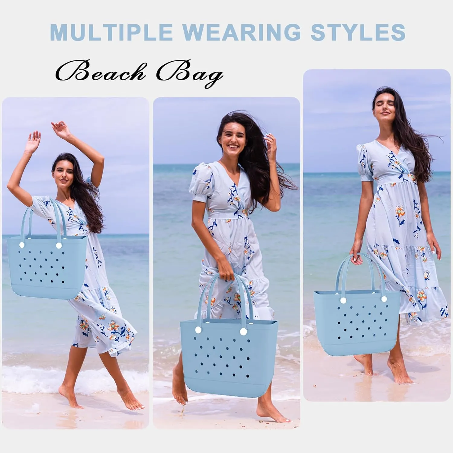 X-Large Rubber Beach Bag Tote Waterproof Tote Bag with Zipper Pocket Modern Travel Tote Bag Sports Beach