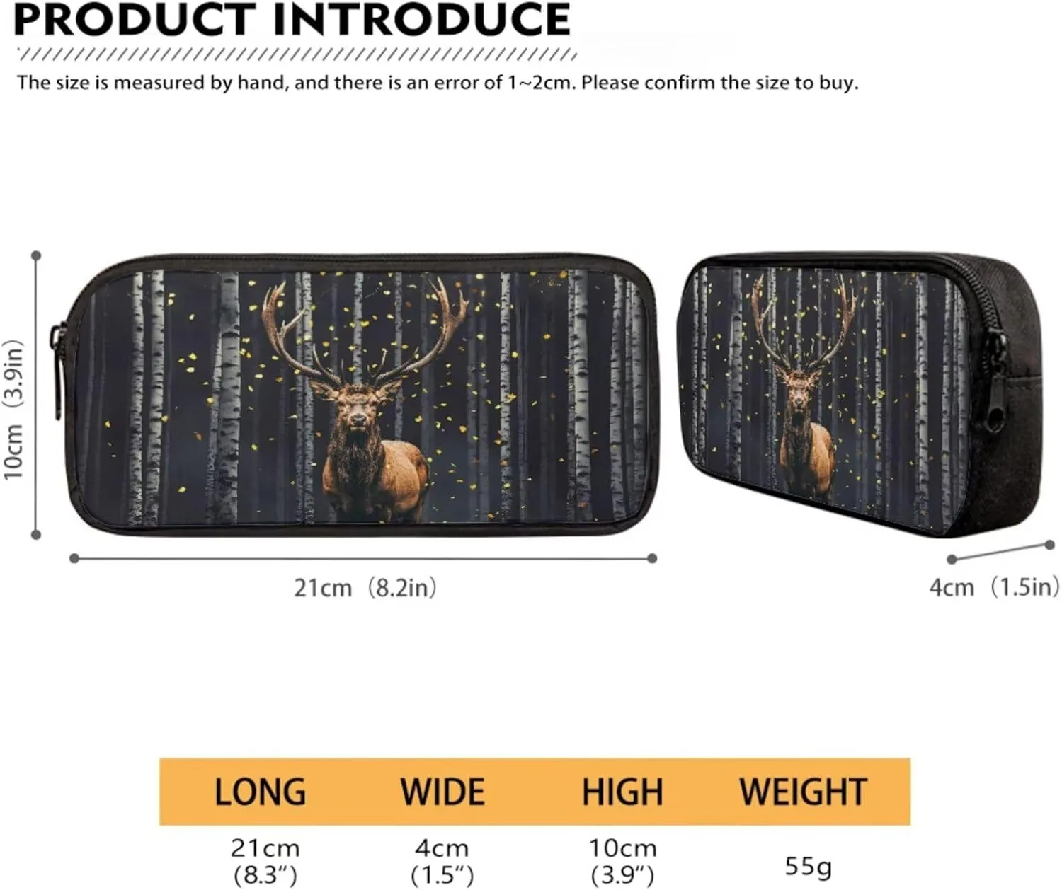 Xoenoiee Elk Forest Pattern School Backpack Set 4 Pieces Lightweight Teen Girls Boys Bookbags Lunch Bag Pencil Bag Students Back to School Gift
