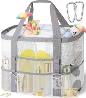XX-Large Mesh Beach Bag Tote with 9 Pockets for Vacation/Travel & Beach Essentials