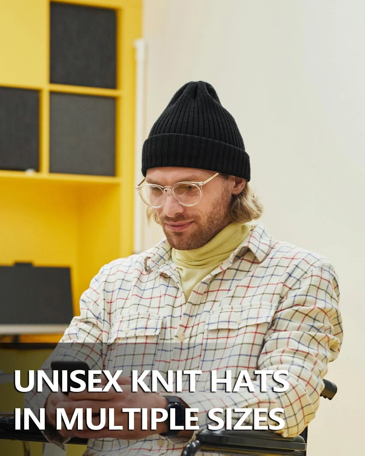 XXL/XL/L/M/S Beanie Hats,Plus Size Cuffed Knitted Hats,Large Ribbed Skull Cap for Big Heads,Small Winter Watch Cap