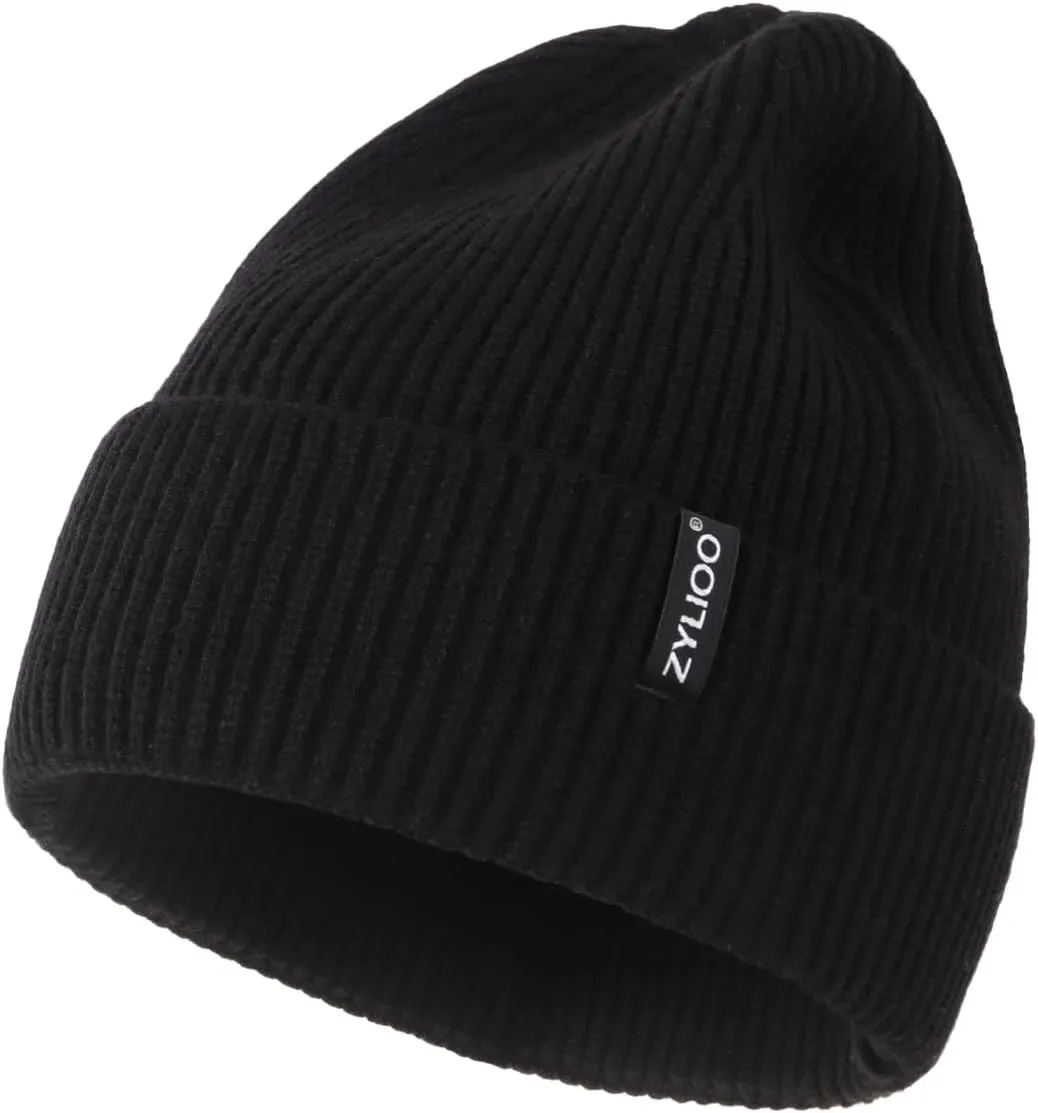 XXL/XL/L/M/S Beanie Hats,Plus Size Cuffed Knitted Hats,Large Ribbed Skull Cap for Big Heads,Small Winter Watch Cap
