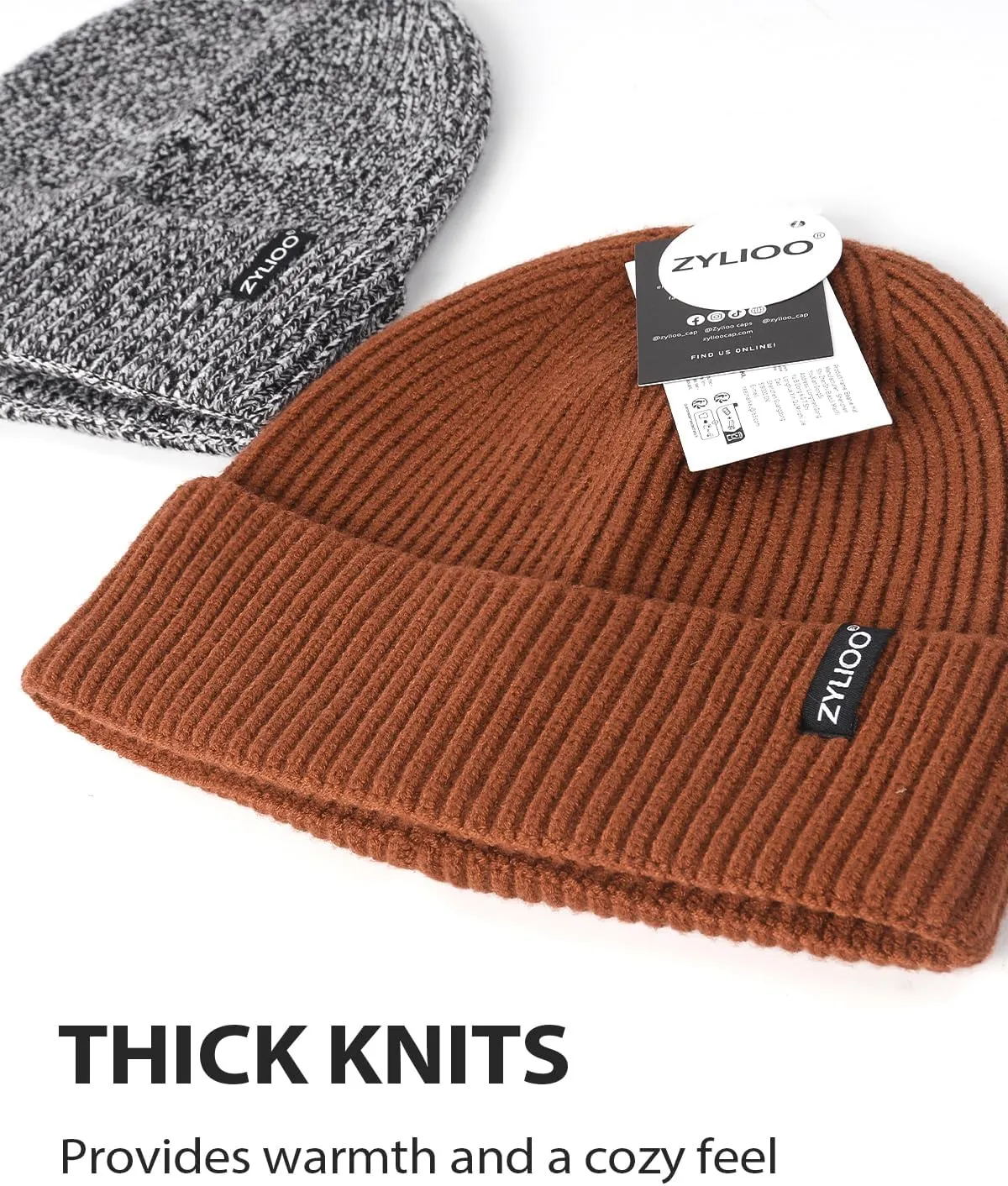 XXL/XL/L/M/S Beanie Hats,Plus Size Cuffed Knitted Hats,Large Ribbed Skull Cap for Big Heads,Small Winter Watch Cap