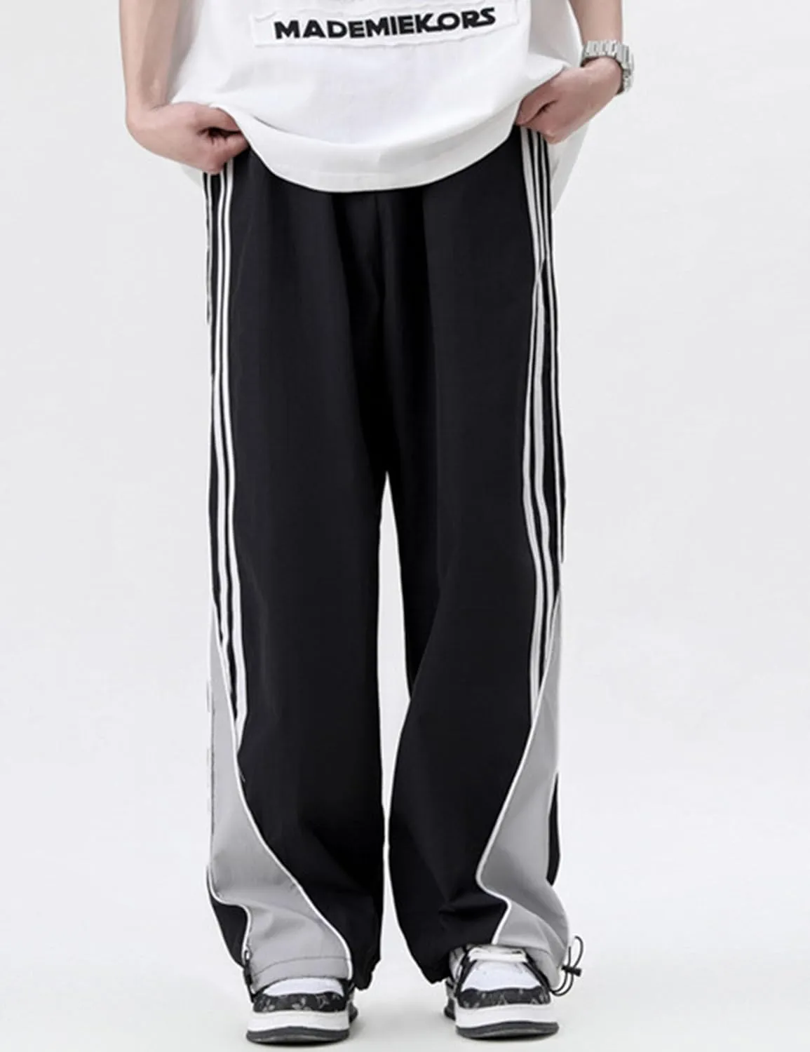 Y2k Pants Men Block Color Sweatpants Hip Hop Streetwear Pants Baggy Wide Leg Sweatpants Jogger Pants