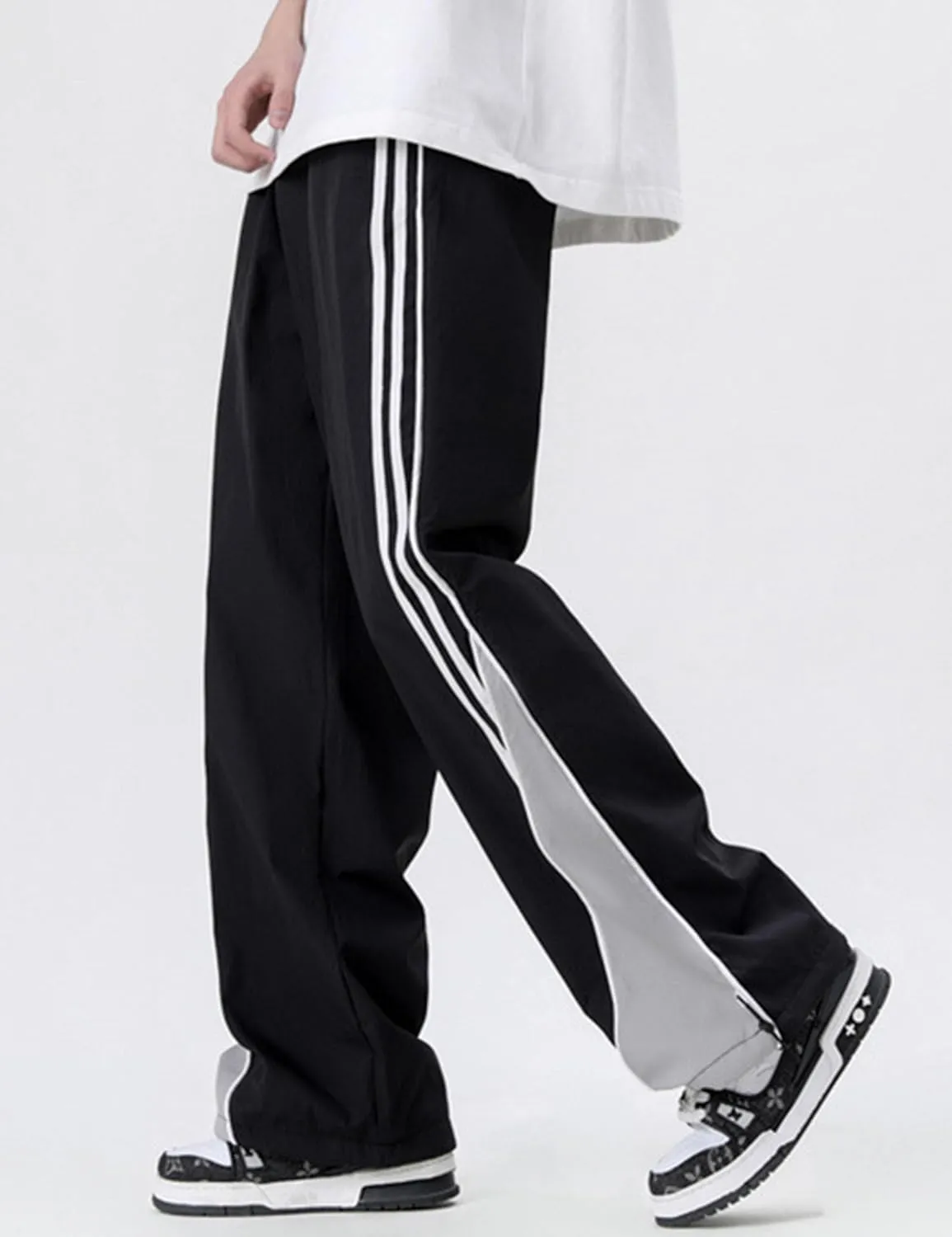 Y2k Pants Men Block Color Sweatpants Hip Hop Streetwear Pants Baggy Wide Leg Sweatpants Jogger Pants