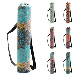 Yoga Mat Carrying Bags In 29 Different Colors And Patterns You Choose Gypsy Mandalas Plants Flowers Aztec Print Birds Canvas Drawstring Fashion Gym Accessory