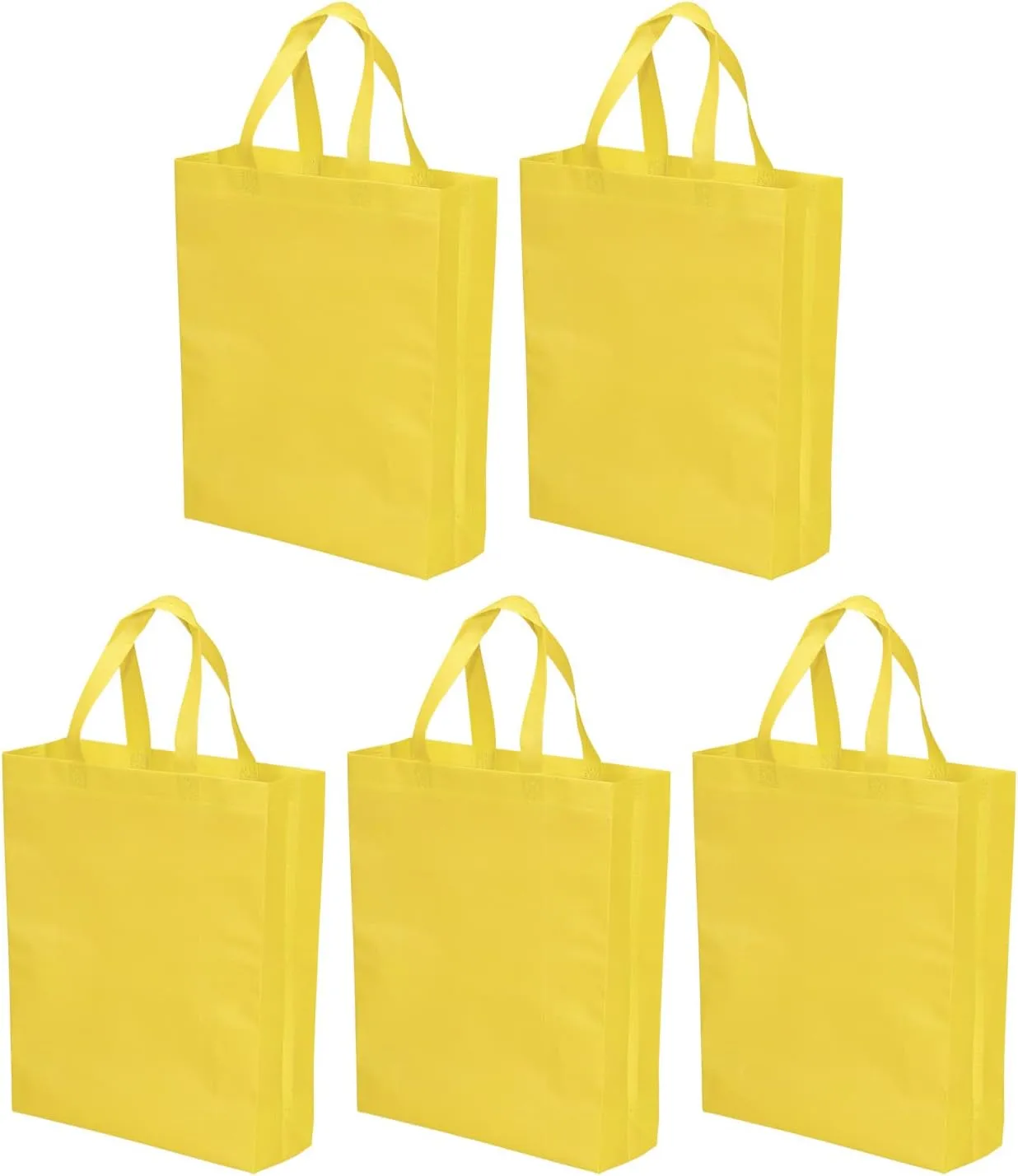 YOKIVE 10 Pack Reusable Gift Bag, DIY Blank Non-Woven Tote Bags, Great for Arts Crafts Grocery(Yellow, 38 x 30cm)