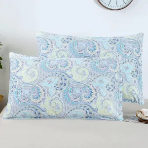 YOU SA Pillow Cases Set Blue Paisley Design Pillowcases Set of 2 Pillow Covers(King,Color-2)