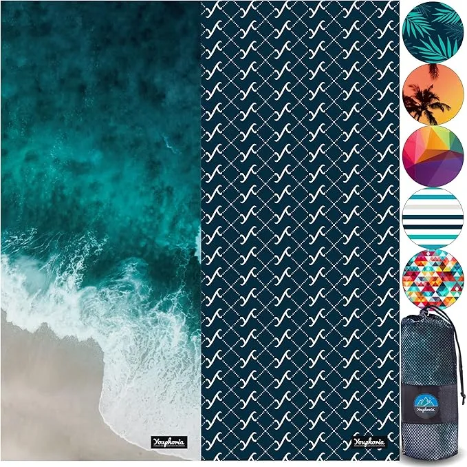 Youphoria Microfiber Travel Towel Fast Drying Lightweight - Quick Dry Towel for Camping, Beach, Backpacking, Hiking & Sport