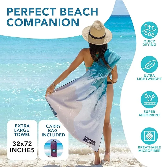 Youphoria Microfiber Travel Towel Fast Drying Lightweight - Quick Dry Towel for Camping, Beach, Backpacking, Hiking & Sport