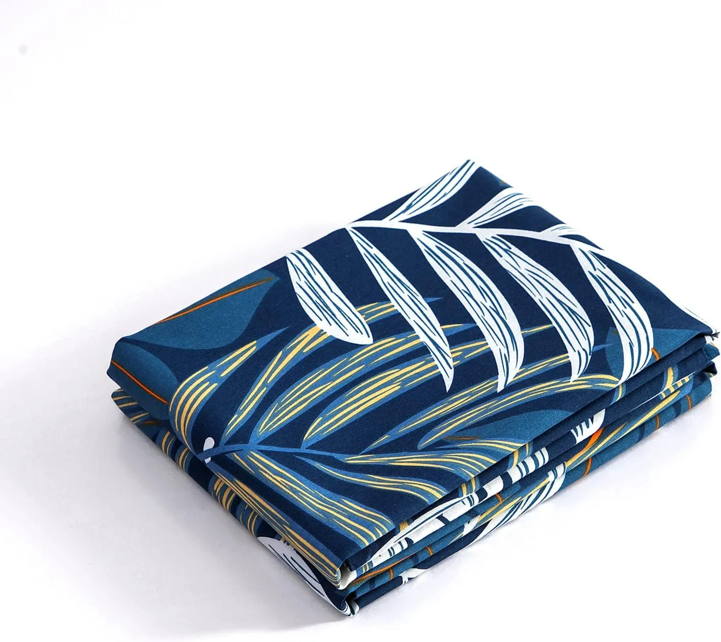 YuHeGuoJi Pillowcases Queen Size 100% Cotton Set of 2 Blue White Leaves Tropical Plants Print Decorative Bed Pillow Covers with Envelope Closure Hotel Quality Soft Breathable (2 Packs, 20 x 26 Inch)