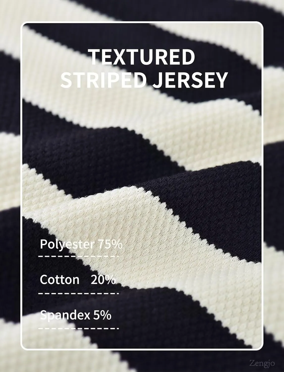 Zengjo Mens Striped Shirt Short Sleeve Crewneck Casual Tri-Blend T-Shirts Regular Fit Textured Stripe Tee