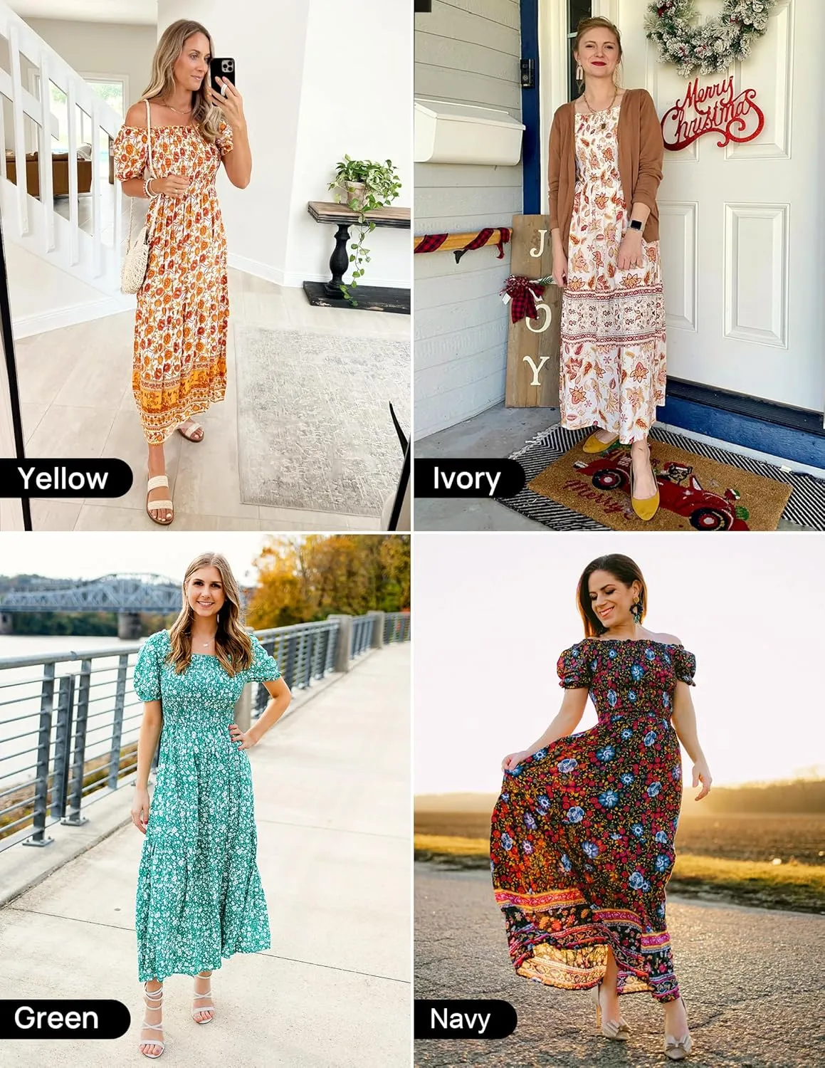 ZESICA Women's 2025 Summer Boho Floral Print Square Neck Ruffle Swing Beach Long Maxi Dress