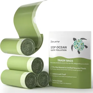 Zeuste Small Trash Bags 2.6-3 Gallon Garbage Bags Drawstring 100 Count, 70% PCR Content No-tear Design Unscented Strong Small Garbage Bags For Bathroom, Pet (5-10 Liter Mini Trash Bags)