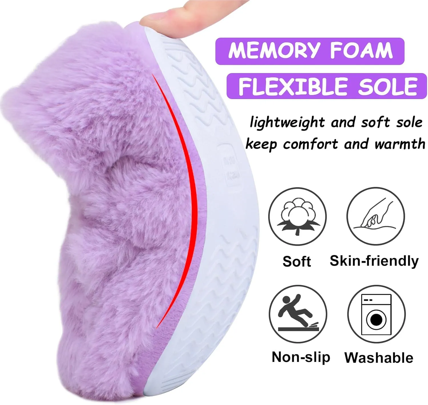 ZGDG Girls Slippers Plush House Slippers Faux Fur No-Slip Shoes Memory Foam Princess House Shoes for Bedroom Indoor Outdoor(Toddler/Little/Big Kid)