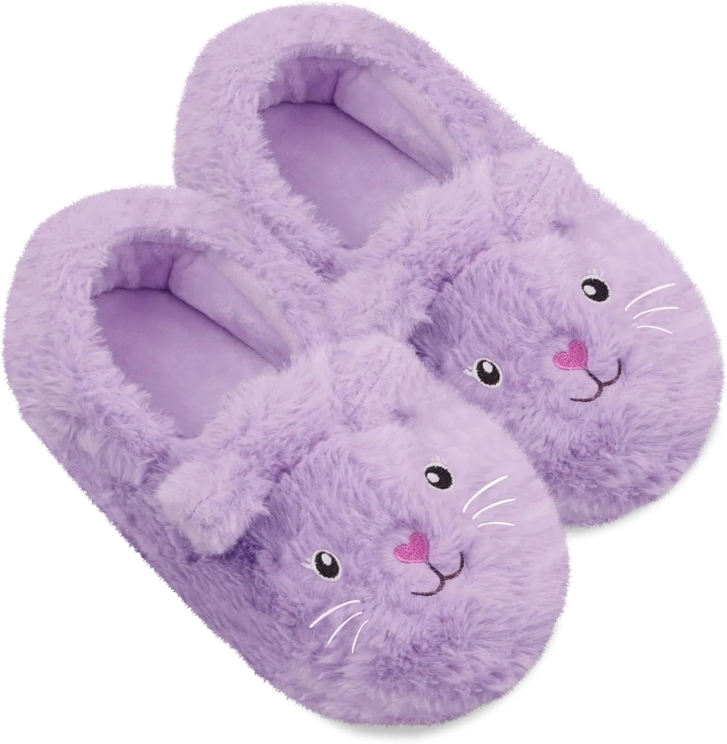 ZGDG Girls Slippers Plush House Slippers Faux Fur No-Slip Shoes Memory Foam Princess House Shoes for Bedroom Indoor Outdoor(Toddler/Little/Big Kid)