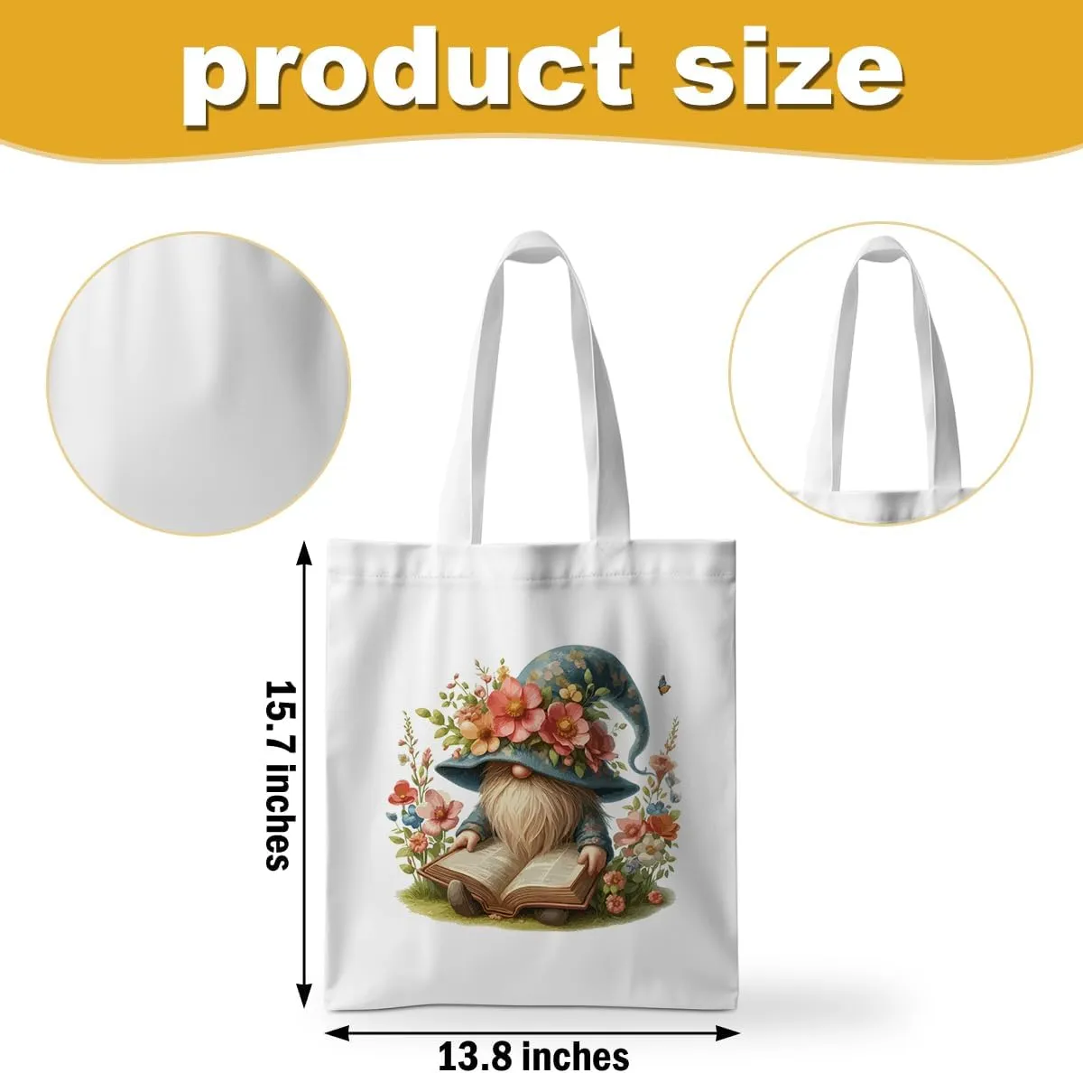 ZHAMEN Gnomes Gifts for Women - Funny Thanksgiving Pumpkin Christmas Halloween Sunflower Tote Bag