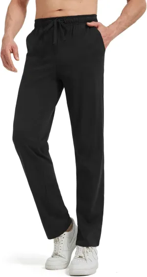 Zylioo Extra Long Sweatpants for Men Tall,Mens Black Sweatpants Long 34 Inch Inseam,Mens Joggers Tall Size