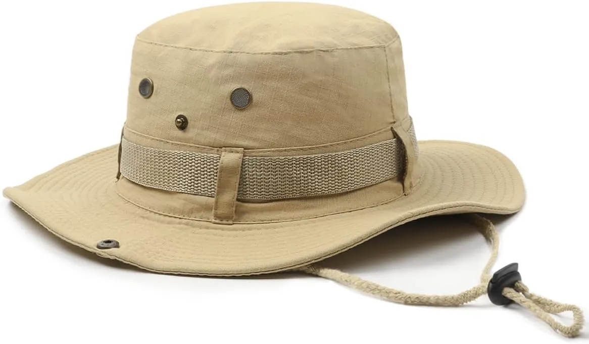 Zylioo XXL Oversized Boonie Sun Hats,Military Tactical Safari Hat for Big Heads,Lightweight Hunting Hats with Strap