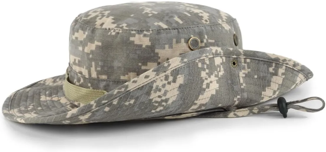 Zylioo XXL Oversized Boonie Sun Hats,Military Tactical Safari Hat for Big Heads,Lightweight Hunting Hats with Strap