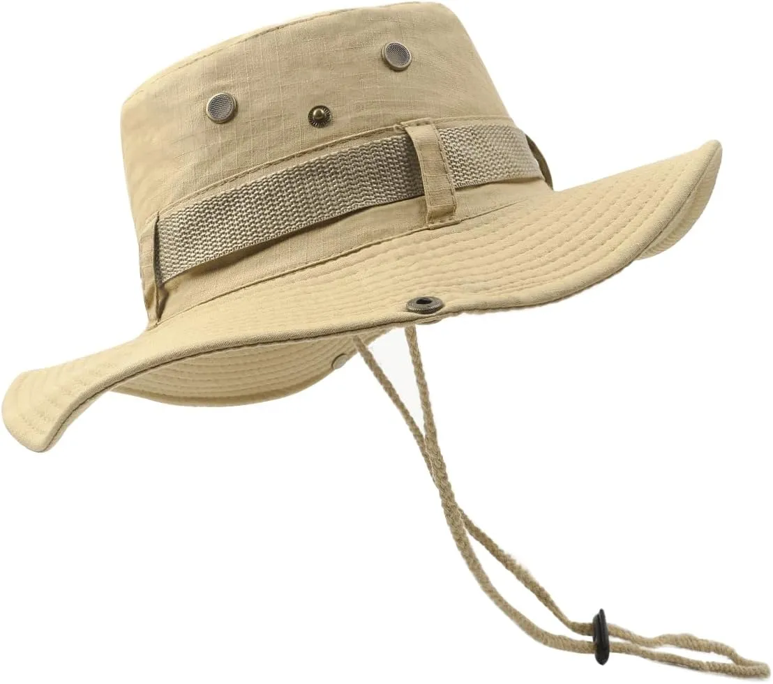 Zylioo XXL Oversized Boonie Sun Hats,Military Tactical Safari Hat for Big Heads,Lightweight Hunting Hats with Strap