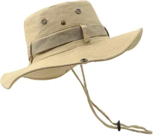 Zylioo XXL Oversized Boonie Sun Hats,Military Tactical Safari Hat for Big Heads,Lightweight Hunting Hats with Strap