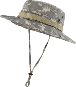 Zylioo XXL Oversized Boonie Sun Hats,Military Tactical Safari Hat for Big Heads,Lightweight Hunting Hats with Strap